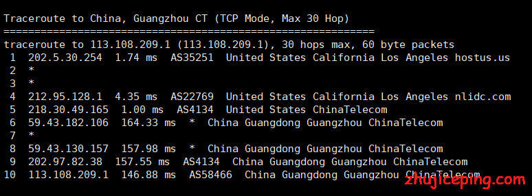 666clouds：美国cn2 gia vps晚高峰简单测评，回程三网cn2 gia，电信去程cn2、联通和移动去程直连