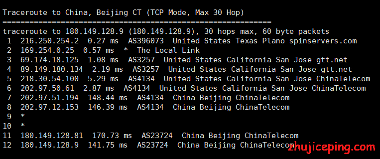 sp10 spinservers：圣何塞（10Gbps带宽）独立服务器简单测评，三网全走GTT，网络效果相当好