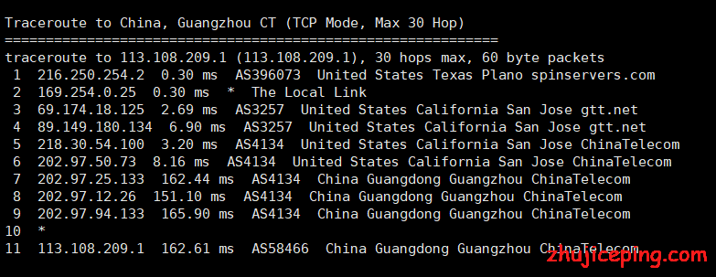 sp16 spinservers：圣何塞（10Gbps带宽）独立服务器简单测评，三网全走GTT，网络效果相当好