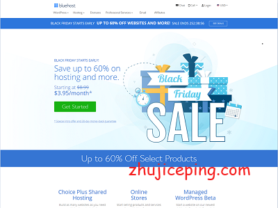 #黑5# bluehost：虚拟主机4折，不限建站，全自动备份、独立IP，建站推荐-国外主机测评