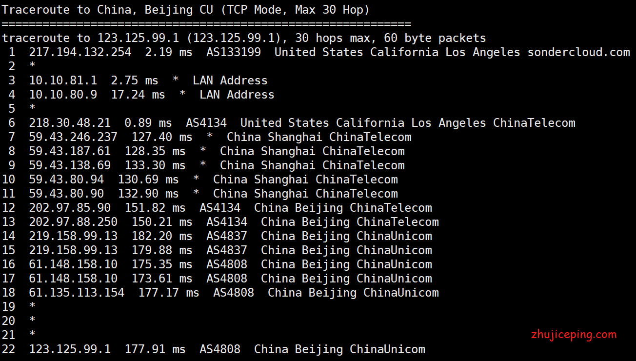 hh5 henghost：简单测评强制三网路由走cn2线路的美国OpenStack云服务器，比较给力