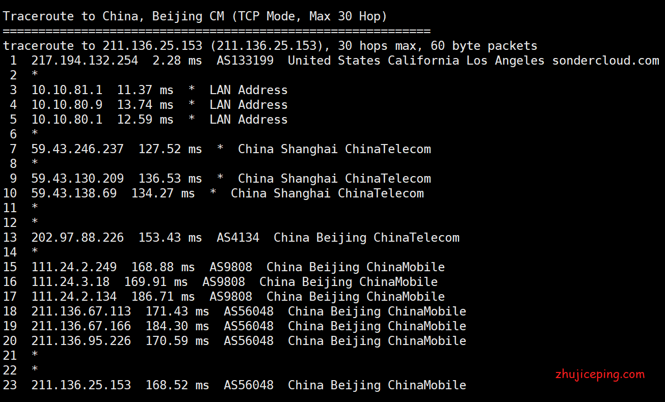 hh7 henghost：简单测评强制三网路由走cn2线路的美国OpenStack云服务器，比较给力