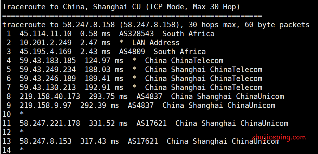 justg：500M带宽的“三网”-“南非 cn2 gia vps ”简单测评