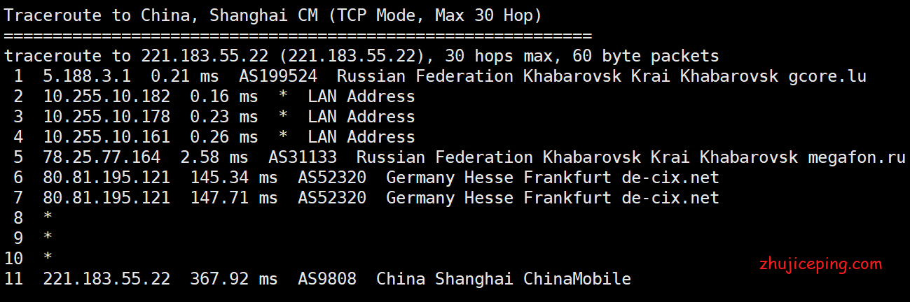kh10 gcorelabs：俄罗斯远东机房-“伯力”，简单测评€1.08/月的VPS，移动劝退！