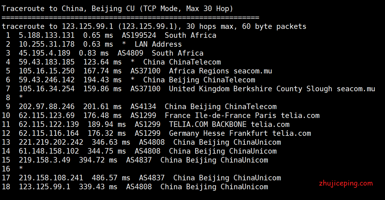 sa9 简单测评gcorelabs南非VPS，居然发现“电信双程cn2“+“联通回程cn2”