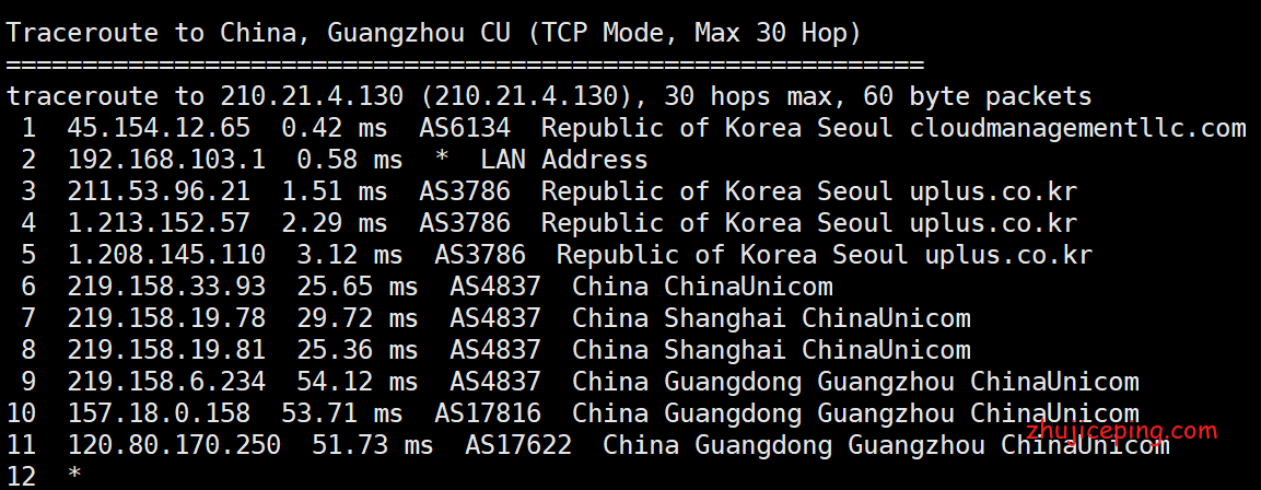 kcn7 aoyoyun（傲游主机）韩国CN2 VPS简单测评，30~100M带宽，网络效果不错