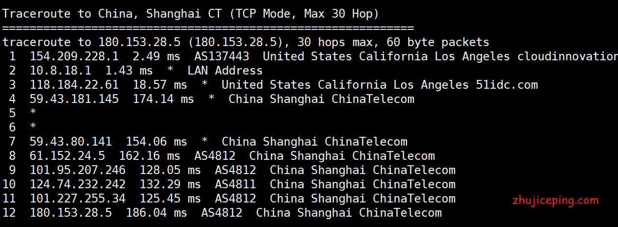xxmhost美国洛杉矶cn2 gia vps简单测评，移动去程CMI之外全部强制双向cn2