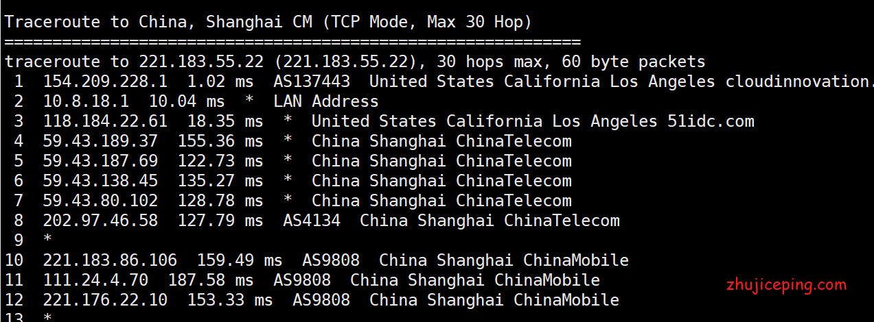 xxm14 xxmhost美国洛杉矶cn2 gia vps简单测评，移动去程CMI之外全部强制双向cn2
