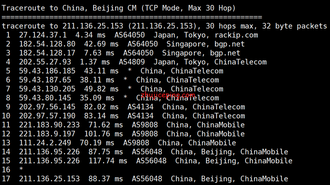 hjp14 简单测评hmbcoud半月湾 -日本cn2 vps，优质网络，有性价比