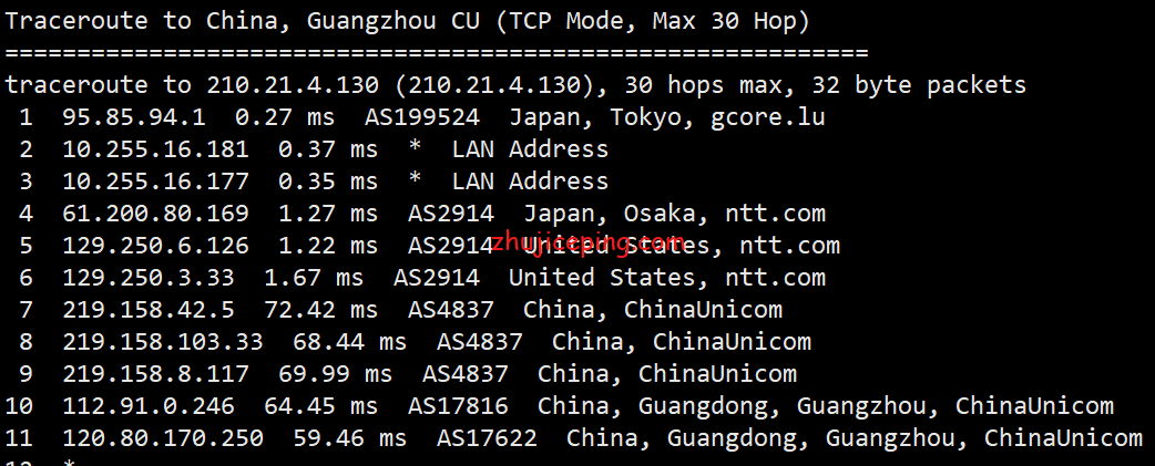 gcj12 gcorelabs日本东京Cloud云服务器简单测评，带宽在5Gbps以上相当充裕