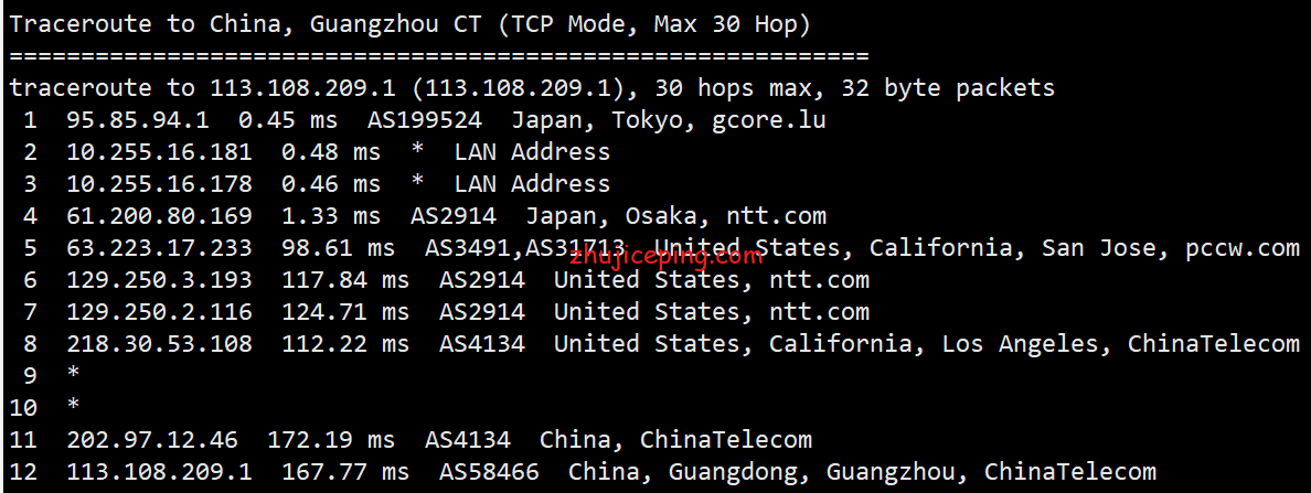 gcj13 gcorelabs日本东京Cloud云服务器简单测评，带宽在5Gbps以上相当充裕