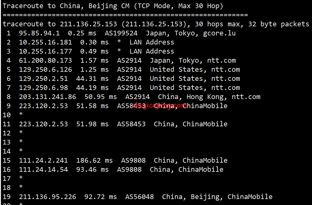 gcj8 gcorelabs日本东京Cloud云服务器简单测评，带宽在5Gbps以上相当充裕