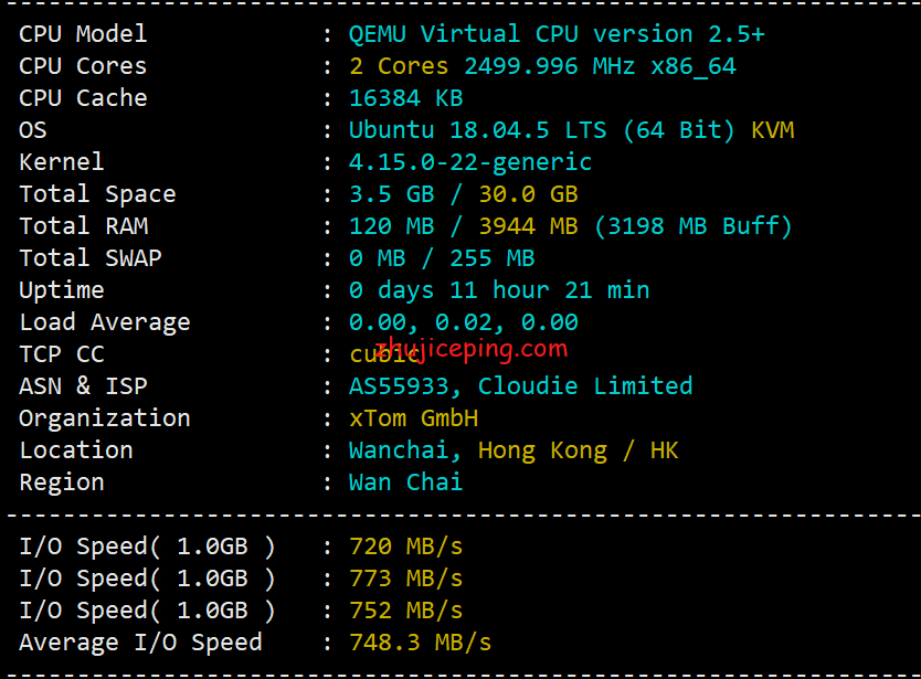 简单测评hostkvm香港VPS之Global KVM(云地国际)系列，貌似CN2混BGP