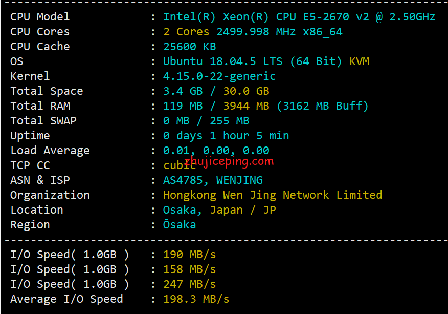hostkvm日本大阪机房VPS简单测评，分享网络实测数据-国外主机测评