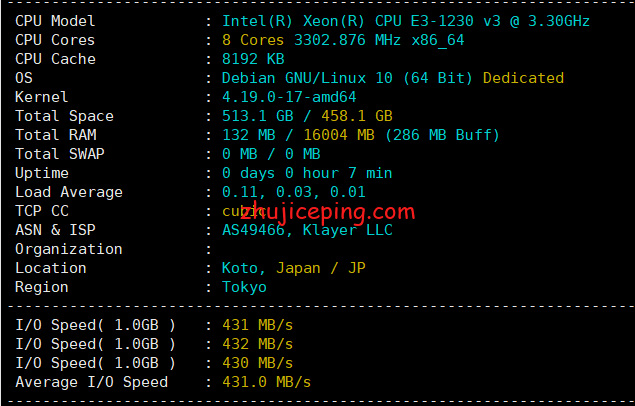 bgpto：日本东京机房独立服务器简单测评，分享实测数据-国外主机测评