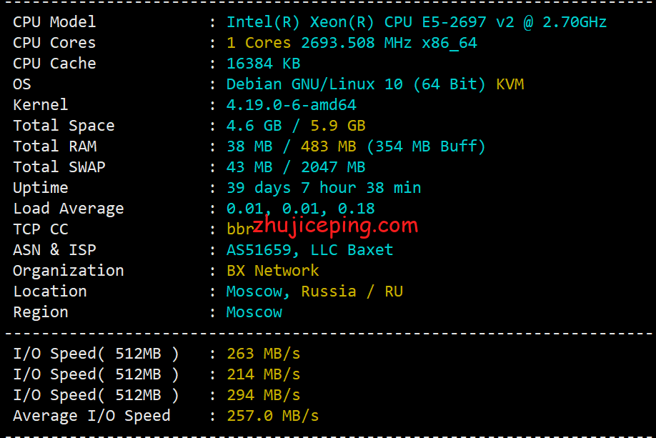 justhost：莫斯科dataline机房不限流量VPS简单测评