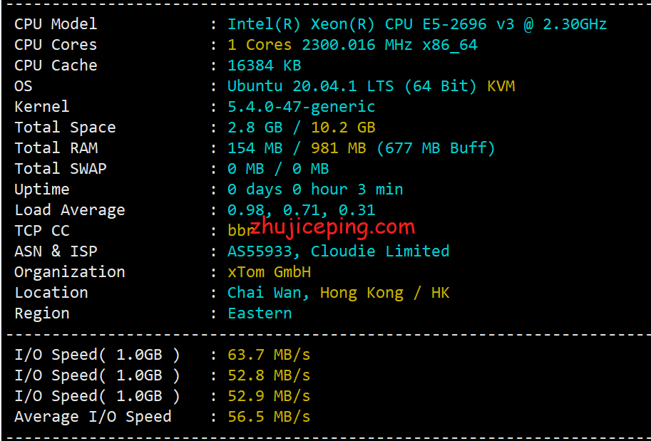 dogyun1 dogyun：特价便宜香港VPS，168元/年，1G内存/1核/10gSSD/500g流量/20M带宽