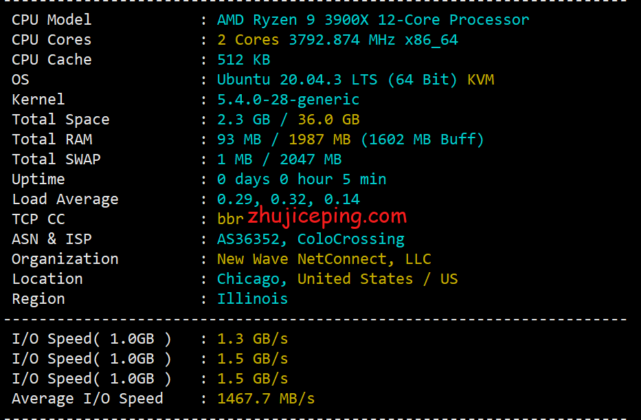 racknerd怎么样？美国中部机房，芝加哥AMD Ryzen 9 3900X系列VPS测评-国外主机测评