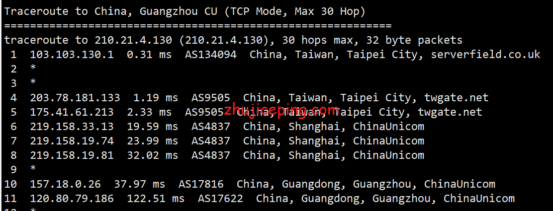 简单测评serverfield的台湾VPS，100M带宽，优化路由速度优秀