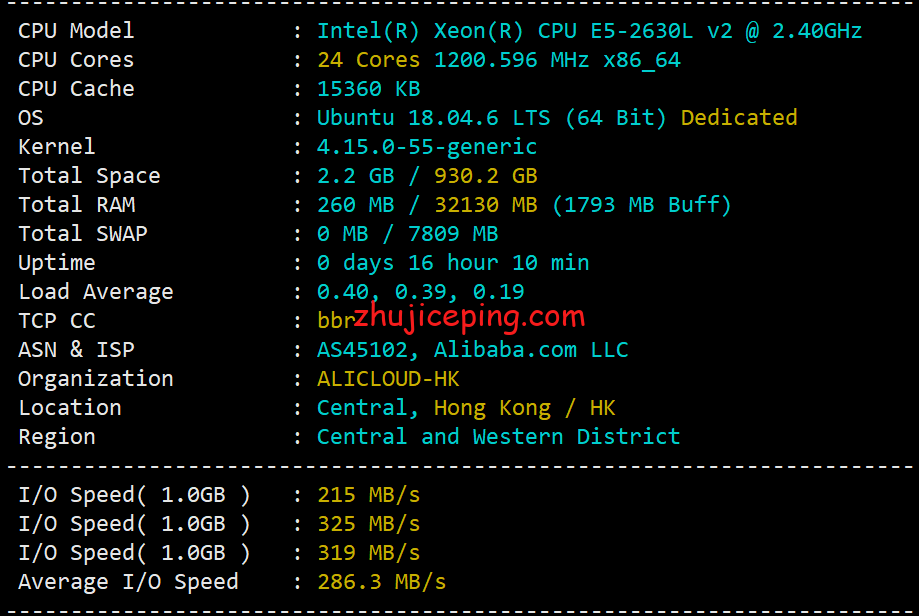 V5Net：简单测评接入“阿里云”香港专线的独立服务器