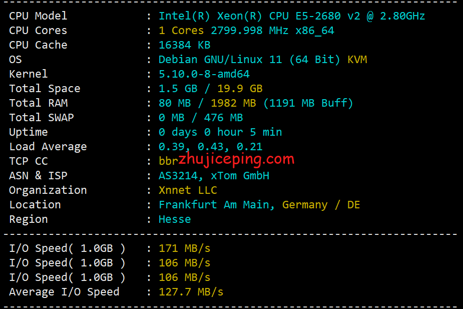 简单测评狗云(dogyun) 德国CUII路线(中国联通明星产品)的云服务器