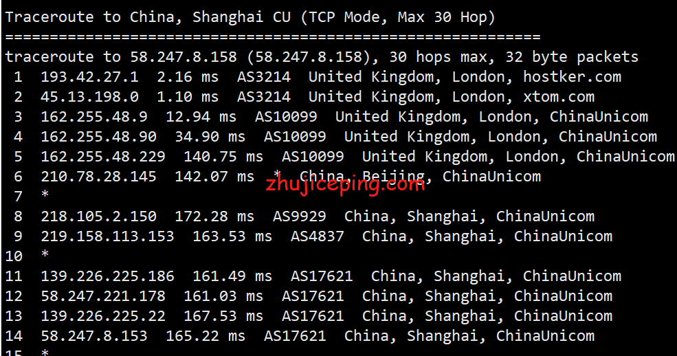 简单测评hostyun英国伦敦（联通AS9929）原生IP的VPS