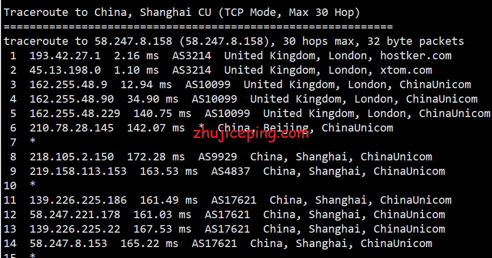 hy16 简单测评hostyun英国伦敦（联通AS9929）原生IP的VPS