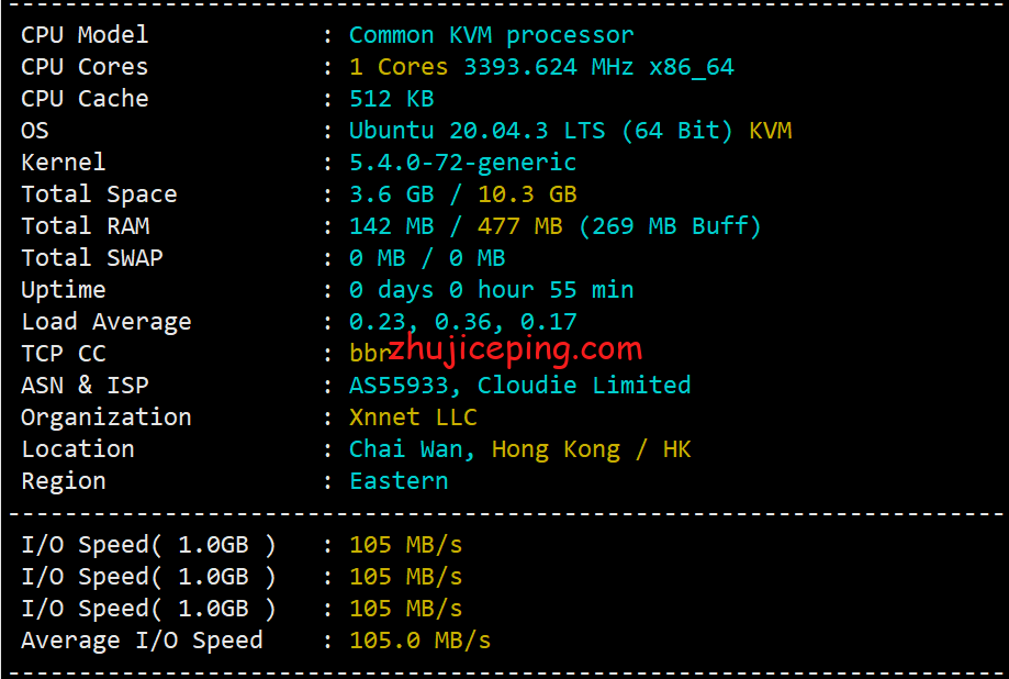 hy1 简单测评hostyun家18元/月的香港VPS（美国原生IP、100M带宽、AMD 5950X）