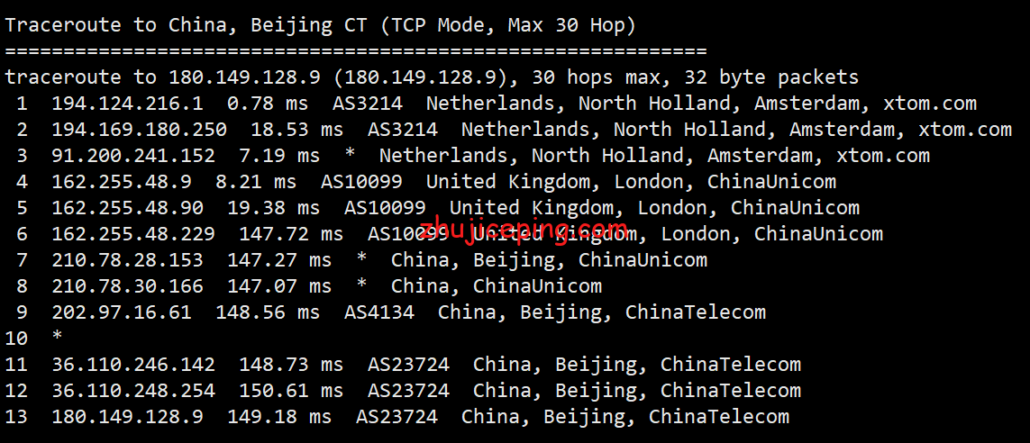 locn15 简单测试一下locvps走CUII(AS9929)线路的荷兰vps