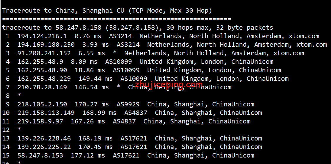 locn17 简单测试一下locvps走CUII(AS9929)线路的荷兰vps