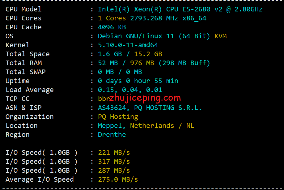 pqnl1 简单测评下the.hosting荷兰机房的不限流量vps