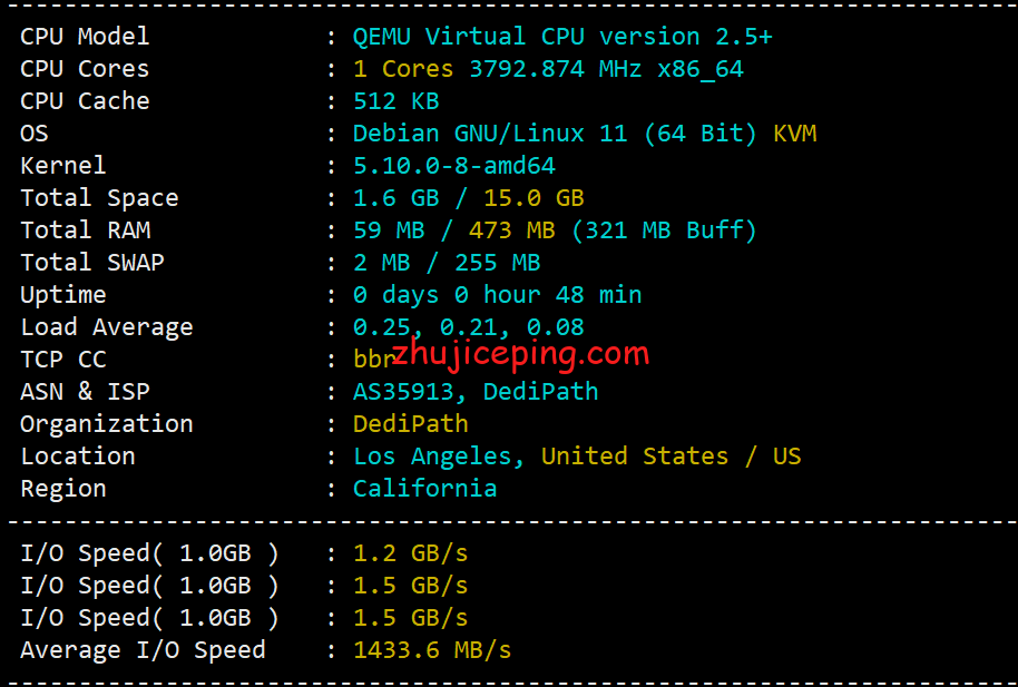 virsj1 测评下Virmach家西海岸热门圣何塞机房的AMD系列VPS