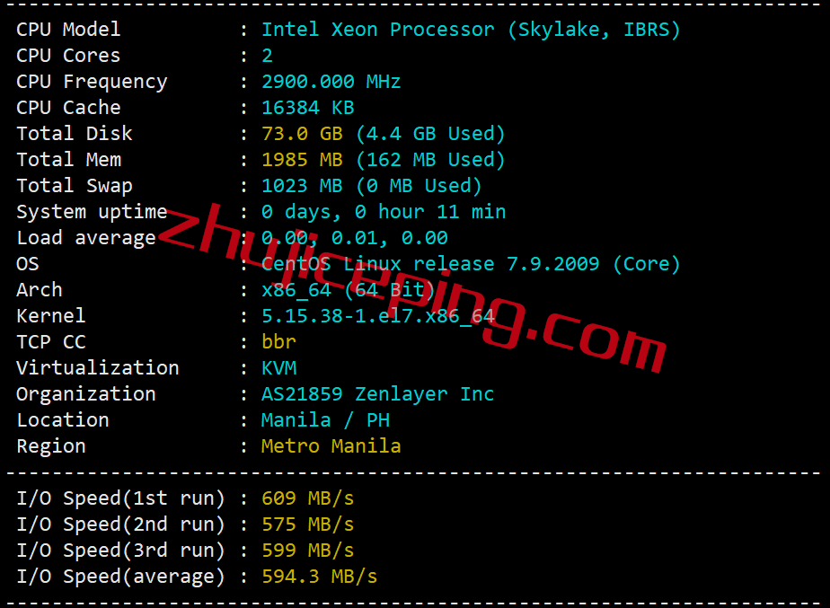 arkmla1 zenlayer的菲律宾服务器简单测评，马尼拉机房/默认1Gbps带宽