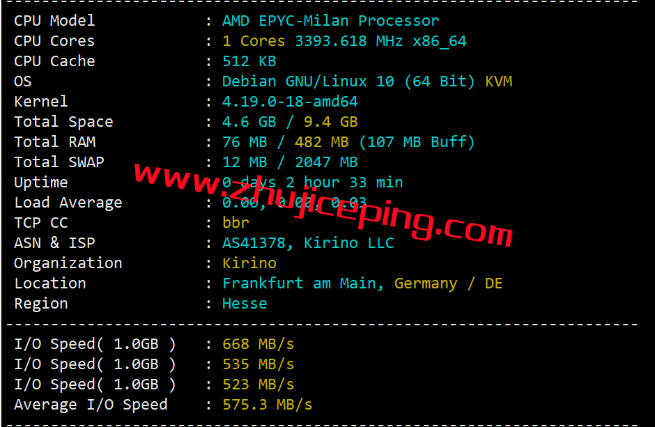csd1 简单测评下cloudsilk的德国AS9929网络系列VPS