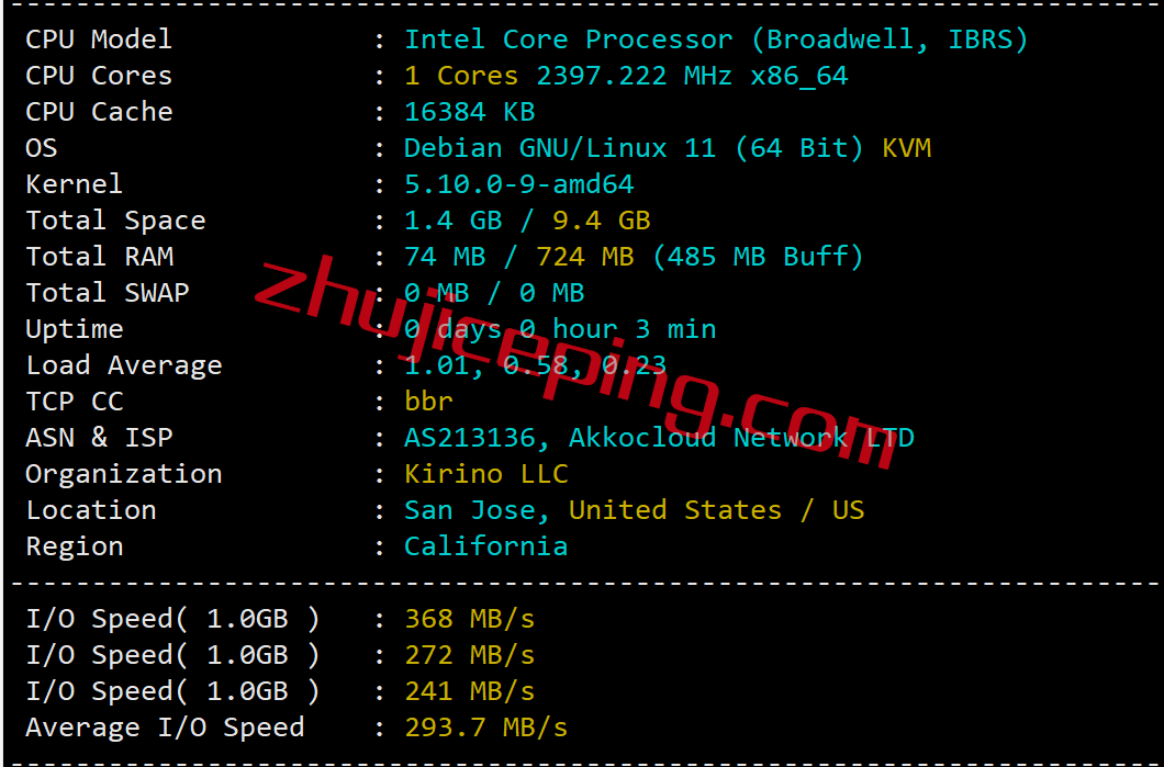 akkouscn1 简单测评下akkocloud的美国cn2 gia vps，强制三网回程走cn2 gia