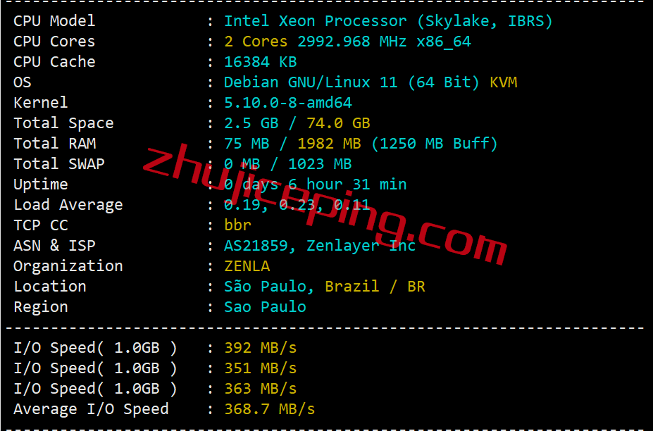 arkbr1 zenlayer怎么样？zenlayer巴西机房的云服务器简单测评