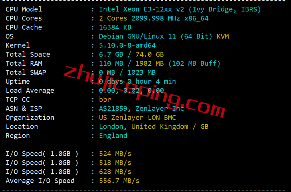 arkuk1 zenlayer云服务器怎么样？简单测评：英国伦敦数据中心