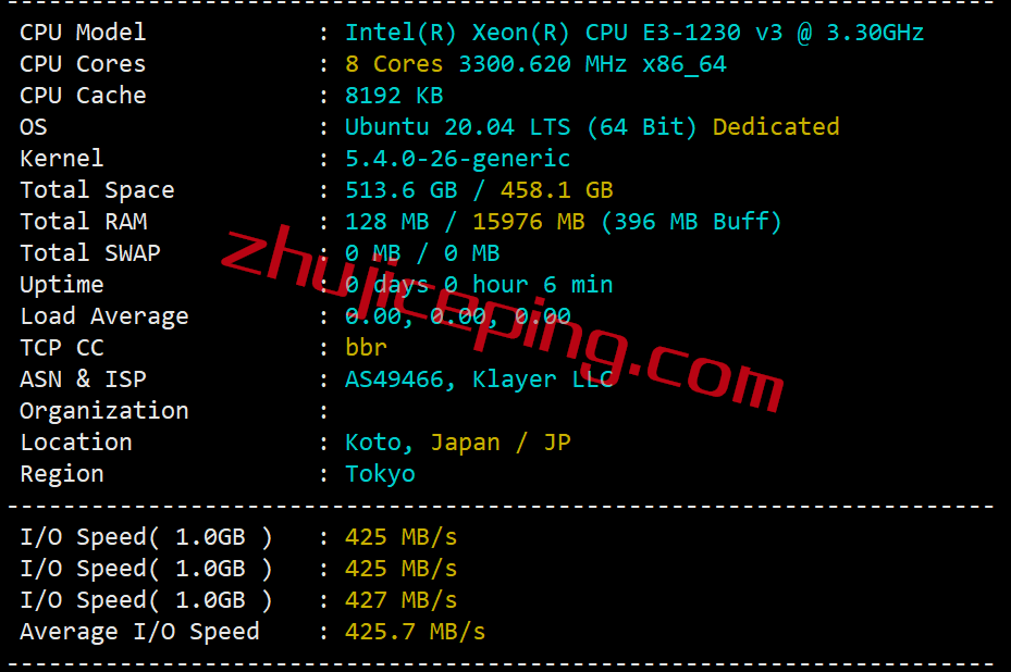 bgpto1 简单测评下bgp.to日本三网软银线路的独立服务器