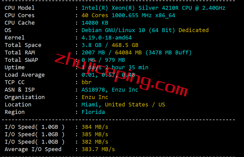 ezmia1 budgetvm怎么样？分享budgetvm迈阿密机房独立服务器测评