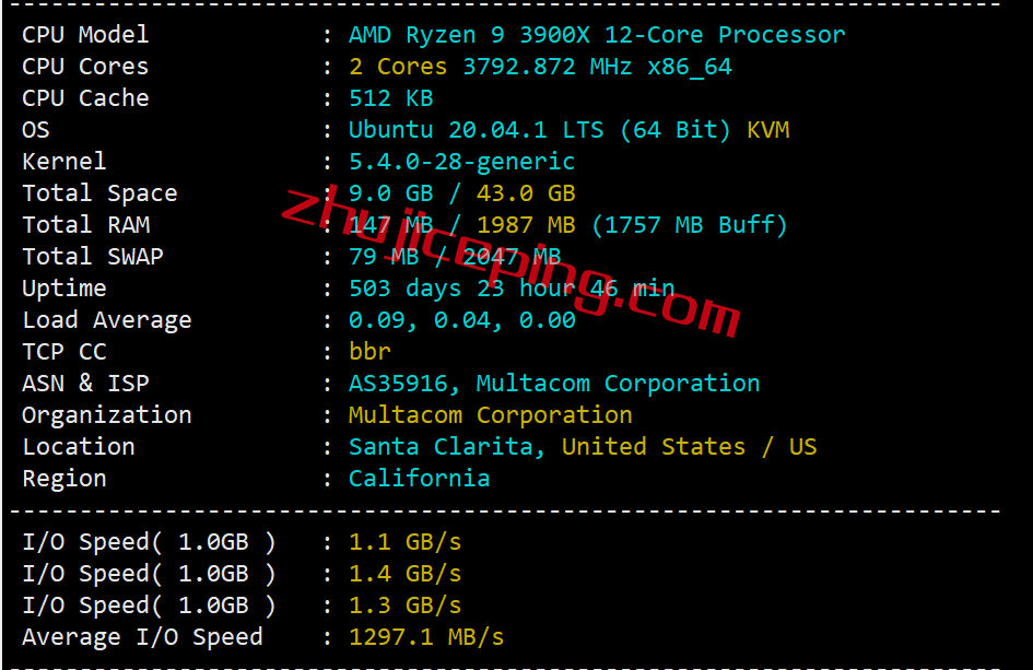 rnla1 RackNerd的VPS在线500天了，来重新测评一下这只VPS