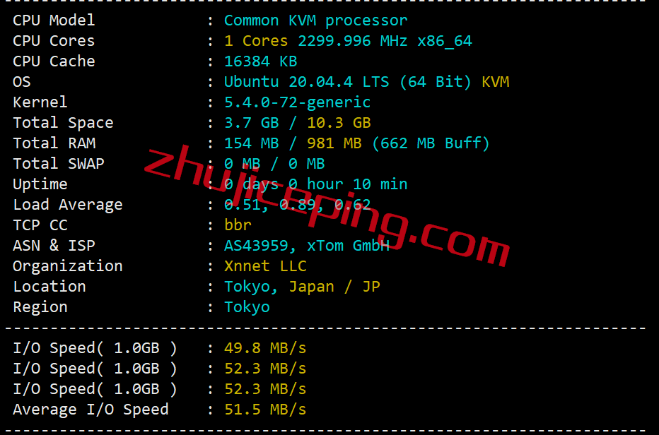 hyjpsb1 hostyun怎么样？日本东京软银线路VPS简单测评