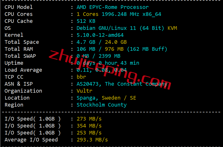 vse1 vultr怎么样？简单测评Vultr瑞典机房的云服务器