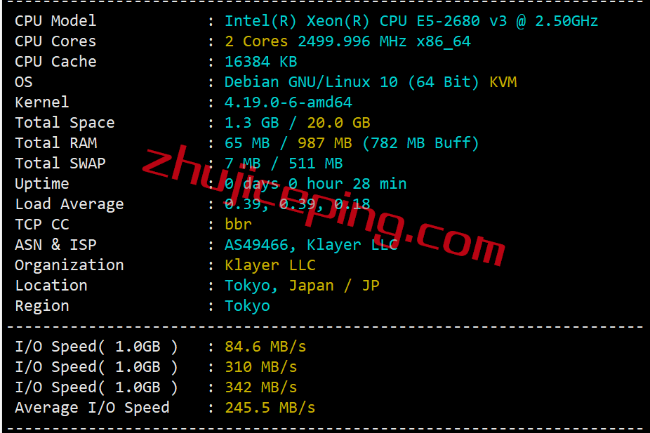 xsxjp1 XSX Network怎么样？日本VPS简单测评，走日本软银网络