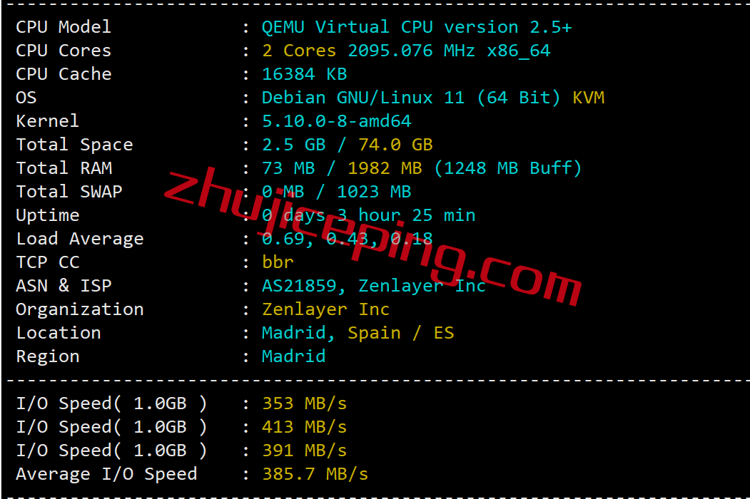 arksp1 zenlayer怎么样？简单测评zenlayer西班牙数据中心的云服务器