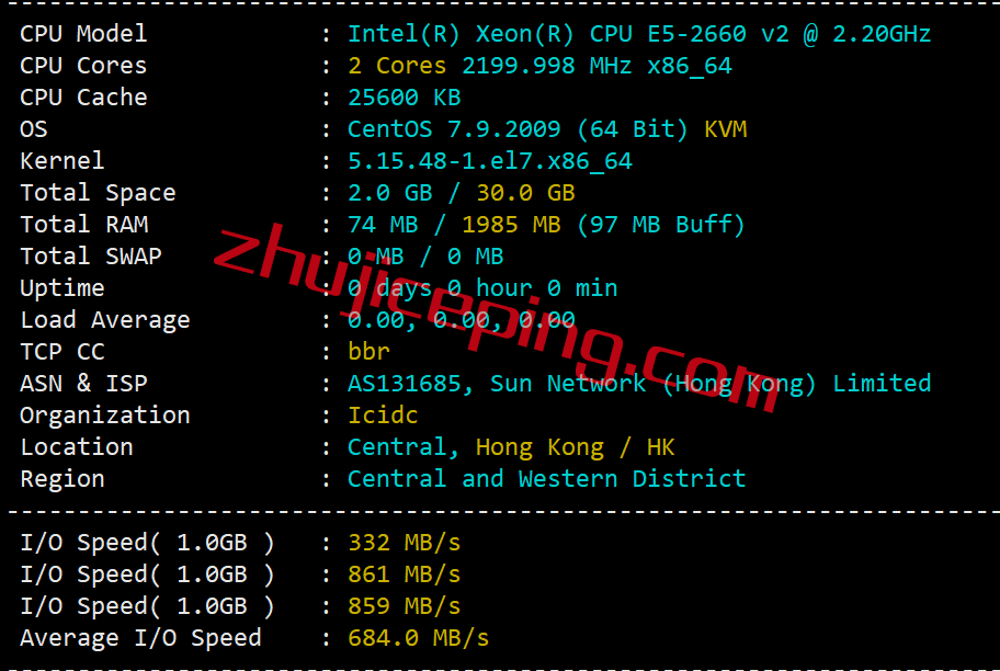 chk1 cmivps怎么样？简单测评大带宽的香港cn2+bgp系列vps