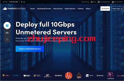 tempest：全场独服8折，低至$48/月，日本/美国等14个机房，10Gbps带宽不限流量，1Tbps+DDoS防御-国外主机测评