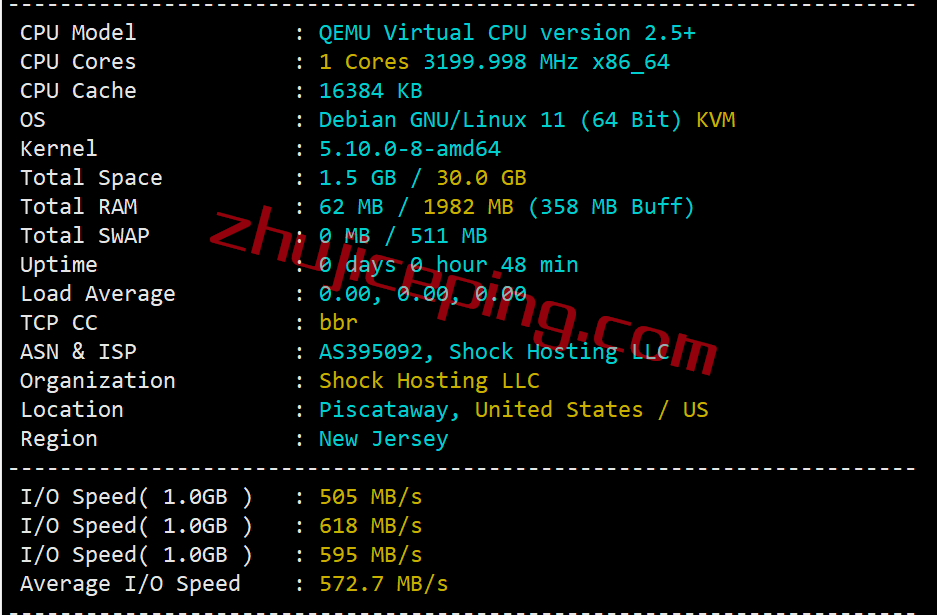 shnj1 shockhosting怎么样？简单测评下东海岸的新泽西VPS