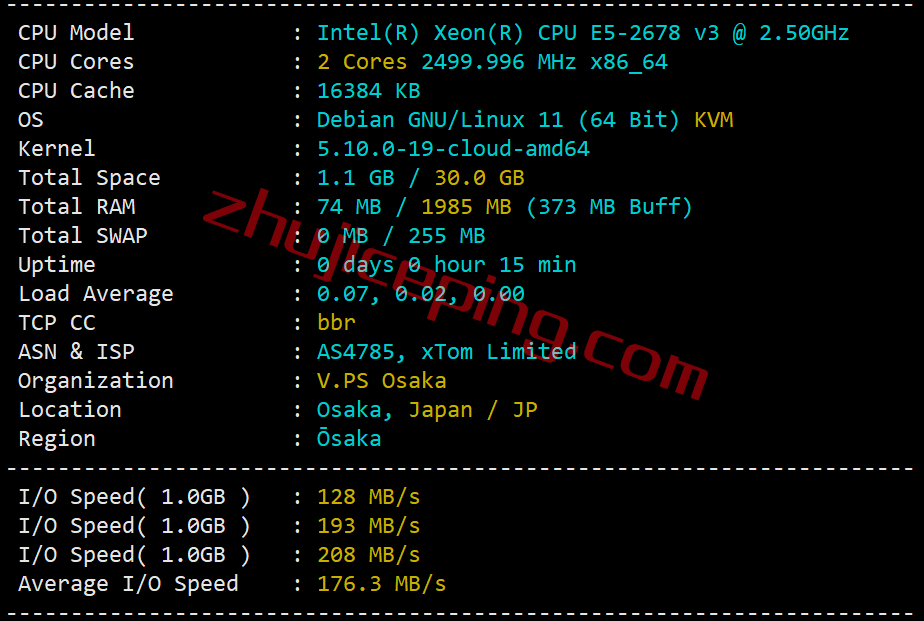 vpsosa1 v.ps怎么样？日本大阪机房VPS简单测评