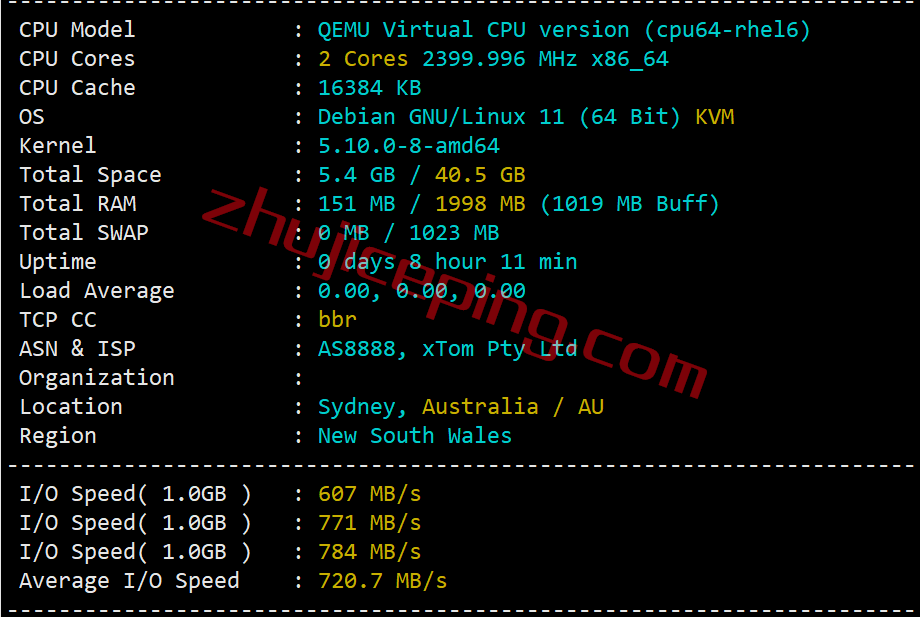 bwhau1 搬瓦工[AUSYD_1]澳大利亚悉尼联通AS9929线路VPS测评