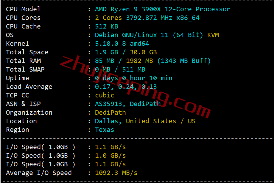 hosdal1 hosteons vps怎么样？达拉斯AMD Ryzen+NVMe系列测评